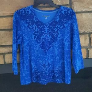 Like new blue blouse with paisley design